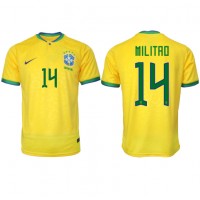 Brasil Eder Militao #14 Fotballklær Hjemmedrakt VM 2022 Kortermet
